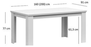 Rozkládací jídelní stůl Alethia (bílá) (pro 6 až 8 osob). 1052726