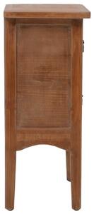 Noční stolek z masivního jedlového dřeva - hnědý | 40x29x68 cm