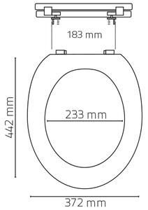 Ridder WC sedátka WC sedátko MIAMI, soft close, PP termoplast - šedá - 44,3 x 37 cm 02101107