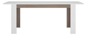 Jídelní stůl Lynatut Typ 75 (extra vysoký lesk bílý + dub sonoma tmavý truflový) (Pro 6-8 osob). 1075521