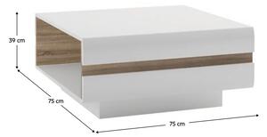 Konferenční stolek Lynatut Typ 71 (extra vysoký lesk bílý + dub sonoma tmavý truflový). 1075520