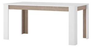 Jídelní stůl Lynatut Typ 75 (extra vysoký lesk bílý + dub sonoma tmavý truflový) (Pro 6-8 osob). 1075521