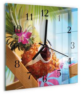 Skleněné hodiny na stěnu Ananas zskc-30x30-00179608