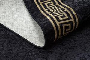 Kusový koberec pratelný MIRO 52071.803 Klasický Řecký vzor protiskluzový černý zlatý Rozměr: 120x170 cm