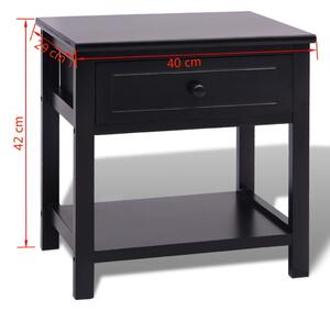 Noční stolek Hornby - dřevěný | černý