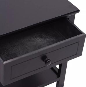 Noční stolek Hornby - dřevěný | černý
