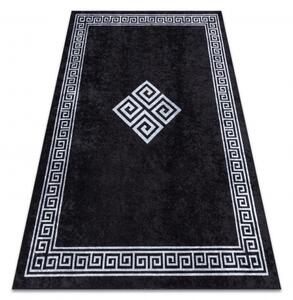 Makro Abra Kusový koberec pratelný MIRO 52071.804 Klasický Řecký vzor protiskluzový černý bílý Rozměr: 120x170 cm