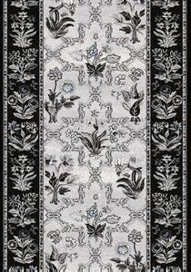 Běhoun vlněný Agnella Isfahan Olandia Černý šedý Šíře: 70 cm