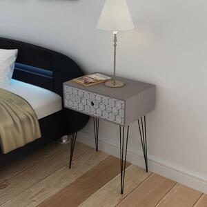 Noční stolek s 1 zásuvkou - obdélníkový | šedý
