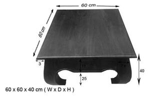 ORIENT Konferenční stolek 60x60 cm, akácie, nugátová