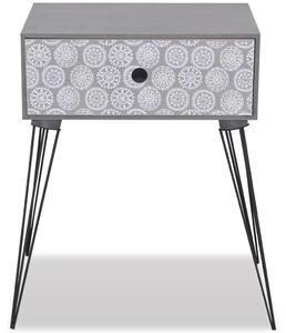 Noční stolek s 1 zásuvkou - obdélníkový | šedý