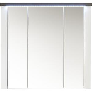 SKŘÍŇKA SE ZRCADLEM, hnědá, bílá, 80/75/20 cm - Zrcadlové skříňky