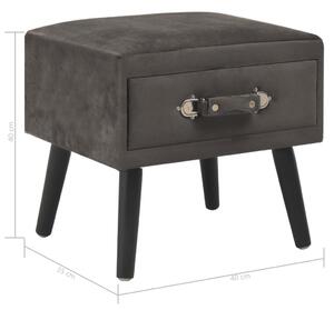 Noční stolek - samet - šedý | 40x35x40 cm