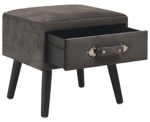 Noční stolek - samet - šedý | 40x35x40 cm