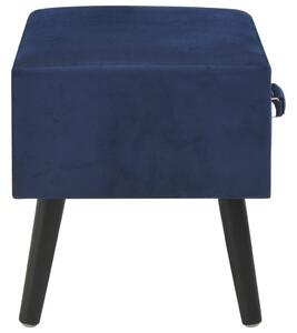 Noční stolek - samet - modrý | 40x35x40 cm
