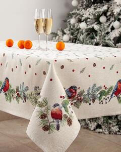 Dům Vánoc Gobelínový vánoční ubrus s motivem Zimní ptáčci Velikost: 137x137 cm