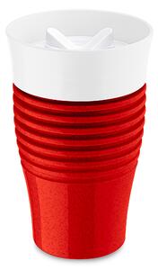 SAFE TO GO pohár(šálek) s uzávěrem 400 ml Organic červená KOZIOL (barva-organic červená)