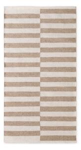 Bílý/světle hnědý oboustranný/ručně tkaný vlněný koberec 80x150 cm Vika – Hanse Home