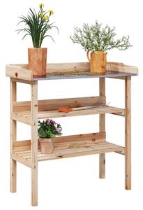 Přesazovací stůl s policemi 78x38x82,5 cm masivní jedlové dřevo 156352