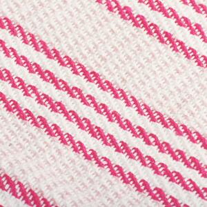 Bavlněný přehoz s pruhy - růžovo-bílý | 125x150 cm