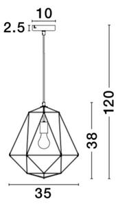 Nova Luce Závěsné svítidlo PIETRA černý kov E27 1x12W