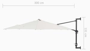 Nástěnný slunečník s kovovou tyčí - 300 cm | bílý