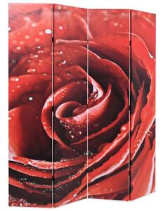 Skládací paraván 160 x 180 cm motiv růže červený