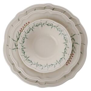 Jídelní sada 24 ks bílá/zelená/porcelán