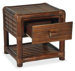 Noční stolek - bambus - tmavě hnědý | 45x45x40 cm