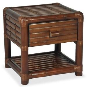 Noční stolek - bambus - tmavě hnědý | 45x45x40 cm
