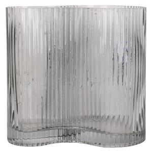 Skleněná váza Allure Wave 18 cm šedá Present Time (Barva- šedá, sklo)