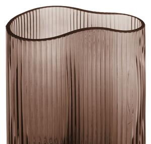 Skleněná váza Allure Wave L 27 cm čokoládově hnědá Present Time (Barva- hnědá, sklo)