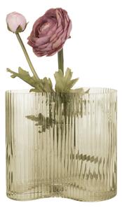 Skleněná váza Allure Wave 18 cm mechově zelená Present Time (Barva- mechově zelená, sklo)