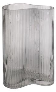 Skleněná váza Allure Wave L 27 cm šedá Present Time (Barva- šedá, sklo)