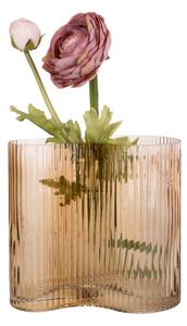 Skleněná váza Allure Wave 18 cm pískově hnědá Present Time (Barva- pískově hnědá, sklo)