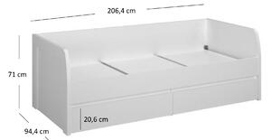 Jednolůžková postel 90 cm Ethan (bílá) (s roštem). 1052916