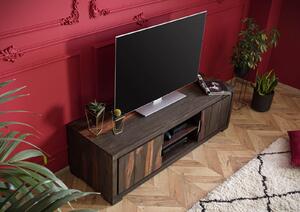 PLAIN SHEESHAM TV stolek se skříňkami 150x45 cm, palisandr
