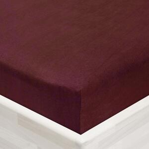 Jersey napínací prostěradlo JR-011 Bordó 90 x 200 - výška 20 cm
