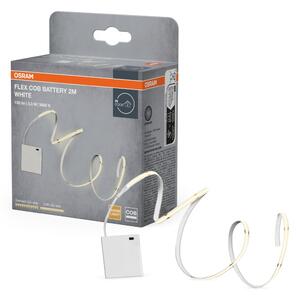 LED pásek COB na baterie 2m, Teplá Bílá