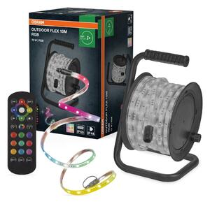 LED pásek Venkovní Flex 10m RGB IP65 s dálkovým ovládáním, Rozšiřitelný, Robustní
