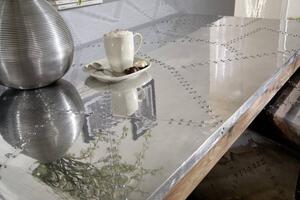 PLAIN SHEESHAM Psací stůl - stříbrná pracovní deska 150x70 cm, palisandr