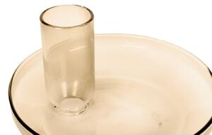 Skleněný svícen Tub pískově hnědý 10,5 cm Present Time (Barva-pískově hnědá, sklo)