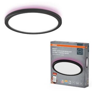 Chytré ultra, Tenké stropní svítidlo Orbis Backlight ČERNÉ 235mm RGB+Laditelná Bílá