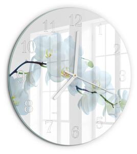 Skleněné hodiny na stěnu Orchidej zsob-fi30-00080389