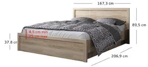 Manželská postel 160 cm Jolene (dub sonoma) (s roštem). 1052984