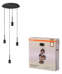 Závěsné svítidlo Needle Plate, 4x E27, Tmavě šedé