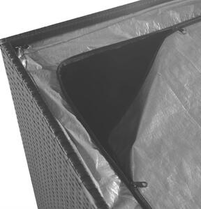 Venkovní úložný box - polyratan - černý | 150x100x100 cm