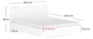 Manželská postel 160 cm Leona (bílá) (bez roštu a matrace). 1053003