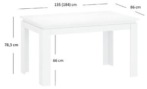Rozkládací jídelní stůl Leona (bílá) (pro 4 až 6 osob). 1053008
