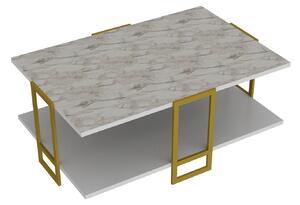 ASIR Konferenční stolek POLKA zlatý, bílý
